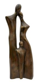 ubekendt kunstner - en familie, bronze, 36 cm hj