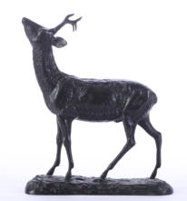 A.K.Korniluk, strig - hjort, bronze, 30 cm hj