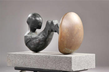 Steffen Lüttge - Den lille nadver - Bronze på granitsokkel 