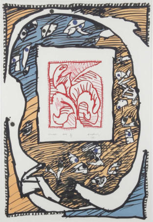 Alechinsky, litografi og akvatinte, 110x68 cm