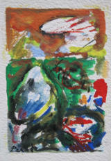 Mogens Balle - Maleri på papir klæbet på plade, 51x35 cm